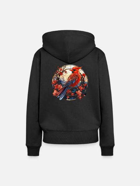 Rotkardinal Kardinal Vogel - Frauen Premium Bio Hoodie - Schwarz