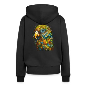 Perruche perruche - Sweat à capuche Premium bio Femme - noir - Dos - Julia (174cm)