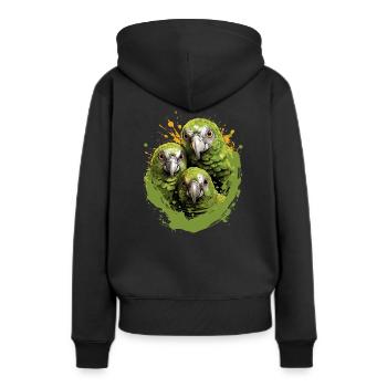 Perruche perruche - Sweat à capuche Premium bio Femme - noir - Dos - Julia (174cm)