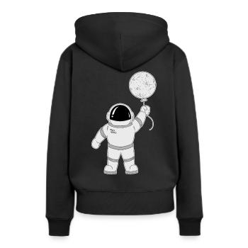 Spaceman Astronaut - Frauen Premium Bio Hoodie - Schwarz - Hinten - Julia (174cm)