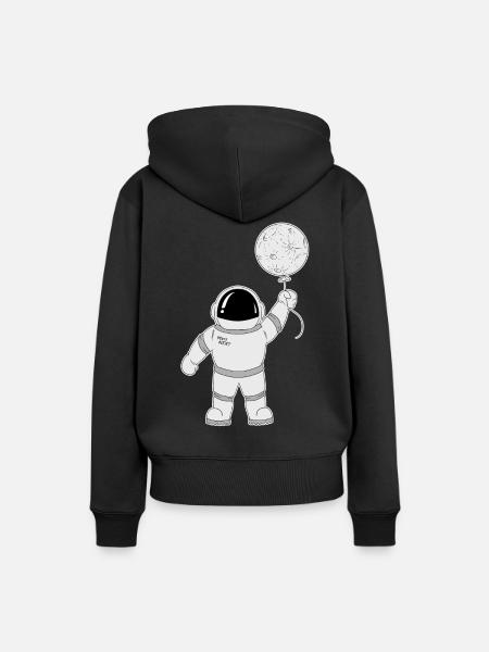 Astronauta astronauta - Sudadera con capucha prémium ecológica para mujer - negro