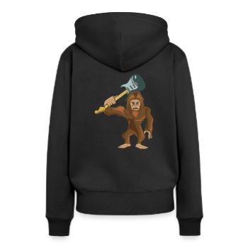 Gitarrist - Frauen Premium Bio Hoodie - Schwarz - Hinten - Julia (174cm)