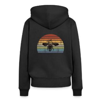 Abeille Miel Abeille Retro - Sweat à capuche Premium bio Femme - noir - Dos - Julia (174cm)