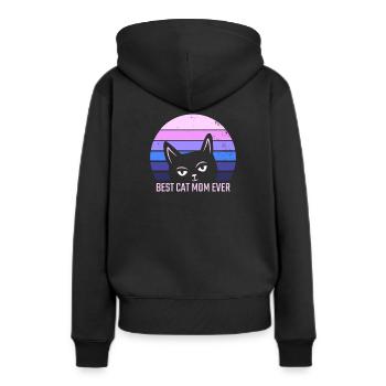 La mère de la meilleure Cat - Sweat à capuche Premium bio Femme - noir - Dos - Julia (174cm)