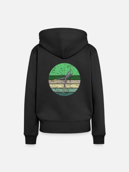 Gartenarbeit Heckenschere Retro - Frauen Premium Bio Hoodie - Schwarz
