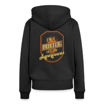 Peintre Peintre - Sweat à capuche Premium bio Femme - noir - Dos - Julia (174cm)