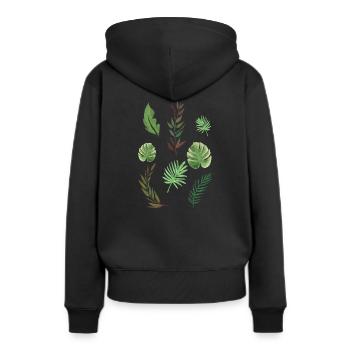 Plantes Plantes Feuilles - Sweat à capuche Premium bio Femme - noir - Dos - Julia (174cm)
