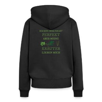 Herbes Herbes Sauvages Jardinier - Sweat à capuche Premium bio Femme - noir - Dos - Julia (174cm)