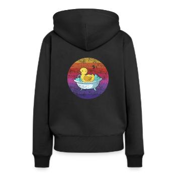 Baignoire de canard rétro - Sweat à capuche Premium bio Femme - noir - Dos - Julia (174cm)
