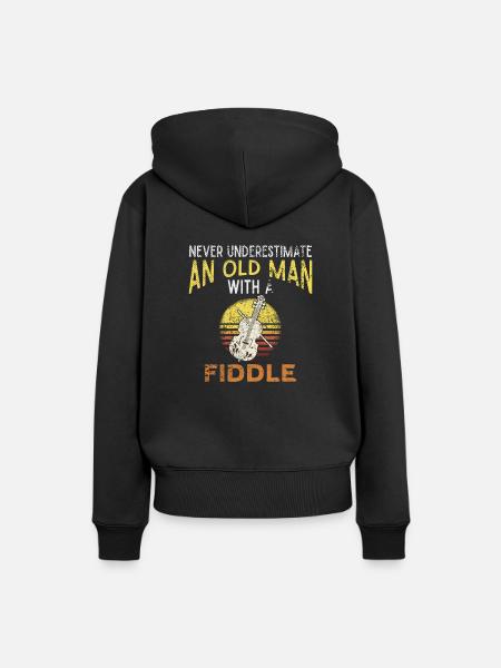 Violinist Alter Mann - Frauen Premium Bio Hoodie - Schwarz