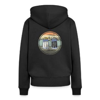 Salz und Pfeffer - Frauen Premium Bio Hoodie - Schwarz - Hinten - Julia (174cm)
