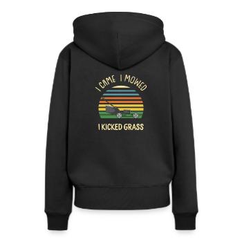 Entretien de la pelouse tondre la pelouse - Sweat à capuche Premium bio Femme - noir - Dos - Julia (174cm)