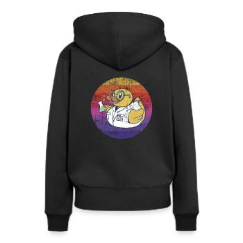Bain Canard Scientifique Rétro - Sweat à capuche Premium bio Femme - noir - Dos - Julia (174cm)