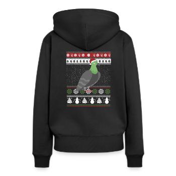 Colombe de Noël laide - Sweat à capuche Premium bio Femme - noir - Dos - Julia (174cm)
