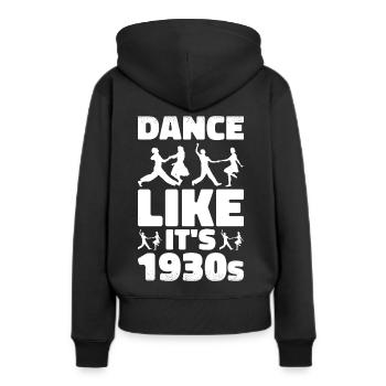 Lindy Hop Tänzer Swing Tanzpaar Swing Dance - Frauen Premium Bio Hoodie - Schwarz - Hinten - Julia (174cm)
