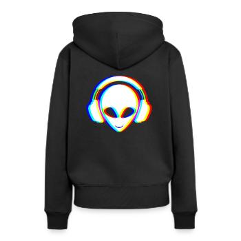 EDM - Electronic Dance Music - Alien - Frauen Premium Bio Hoodie - Schwarz - Hinten - Julia (174cm)