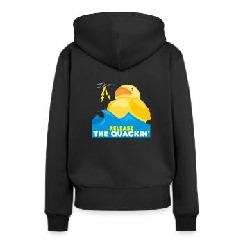 Canard canard de bain - Sweat à capuche Premium bio Femme - noir - Dos - Julia (174cm)