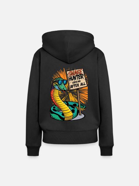 Coole Schlange - Frauen Premium Bio Hoodie - Schwarz