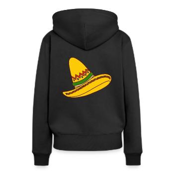 Mexikanischer Hut - Frauen Premium Bio Hoodie - Schwarz - Hinten - Julia (174cm)