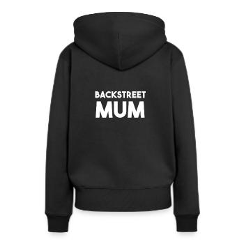 Backstreet mum - Frauen Premium Bio Hoodie - Schwarz - Hinten - Julia (174cm)