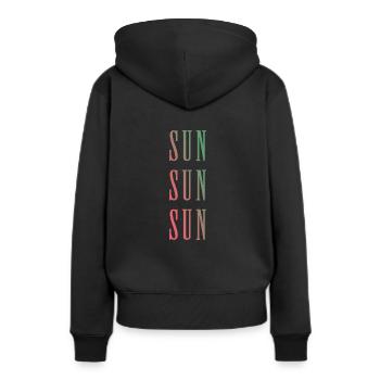 Soleil Soleil Soleil - Sweat à capuche Premium bio Femme - noir - Dos - Julia (174cm)