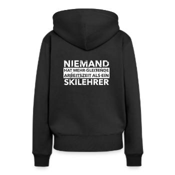 Skilehrer - Frauen Premium Bio Hoodie - Schwarz - Hinten - Julia (174cm)