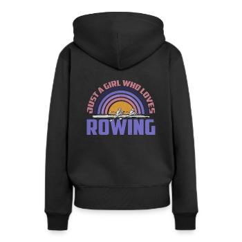 Bateau à rames - Sweat à capuche Premium bio Femme - noir - Dos - Julia (174cm)