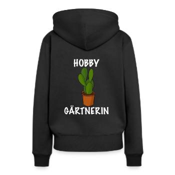 Hobby Gärtnerin Pflanze das Gärtnerin Shirt - Frauen Premium Bio Hoodie - Schwarz - Hinten - Julia (174cm)
