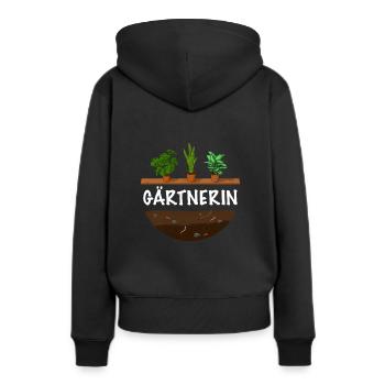 Gärtnerin Shirt - Frauen Premium Bio Hoodie - Schwarz - Hinten - Julia (174cm)