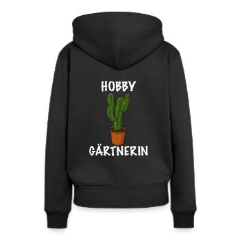 Hobby Gärtnerin Pflanze das Gärtnerin Shirt - Frauen Premium Bio Hoodie - Schwarz - Hinten - Julia (174cm)