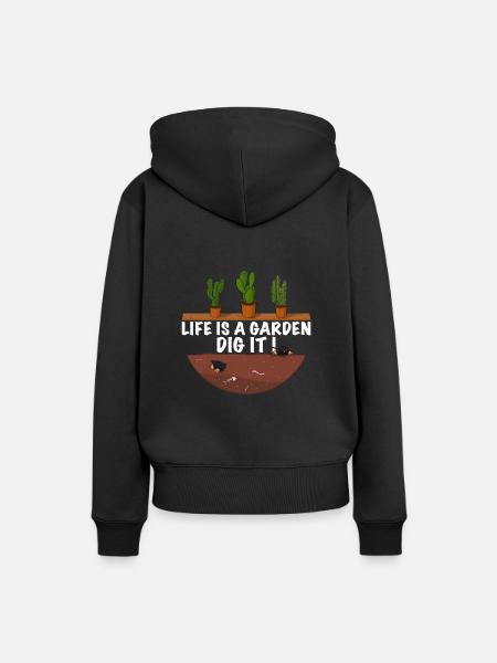 Lustiger Gärtner Spruch - Frauen Premium Bio Hoodie - Schwarz