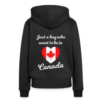 Ferien in Kanada - Frauen Premium Bio Hoodie - Schwarz - Hinten - Julia (174cm)