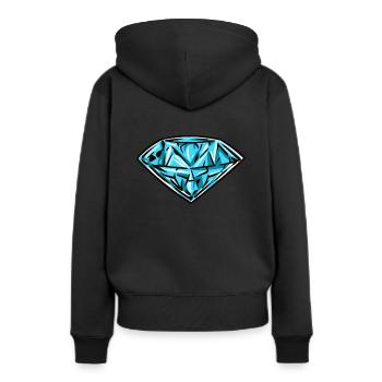 Diamant - Frauen Premium Bio Hoodie - Schwarz - Hinten - Julia (174cm)