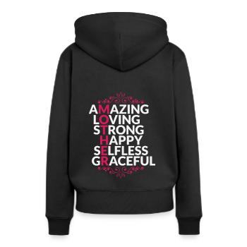 Maman Stupéfiant Stark Bonne fête des mères - Sweat à capuche Premium bio Femme - noir - Dos - Julia (174cm)