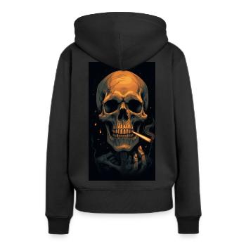 Fumer jusqu’à ma mort - Sweat à capuche Premium bio Femme - noir - Dos - Julia (174cm)