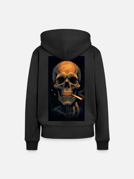 Rauche bis ich sterbe - Frauen Premium Bio Hoodie - Schwarz