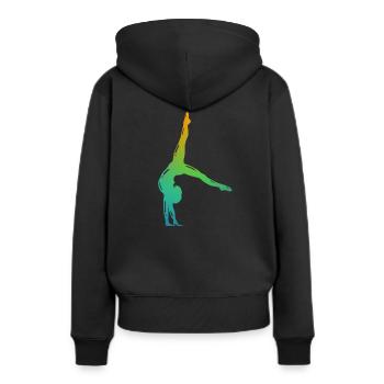 Turnerin in Farbe - Turnen - Turner - Frauen Premium Bio Hoodie - Schwarz - Hinten - Julia (174cm)