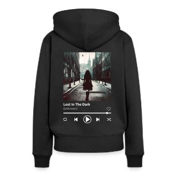 Lost in the Dark Bande sonore - Sweat à capuche Premium bio Femme - noir - Dos - Julia (174cm)