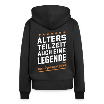 Retraite partielle ATZ - Sweat à capuche Premium bio Femme - noir - Dos - Julia (174cm)