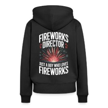 Pyrotechnie Feux d’artifice Pyrotechnie - Sweat à capuche Premium bio Femme - noir - Dos - Julia (174cm)