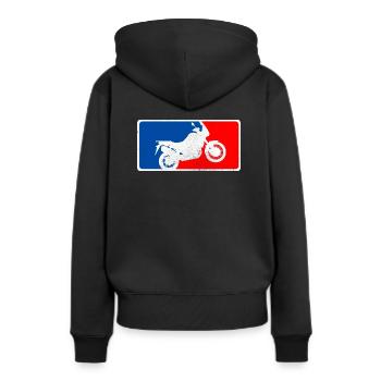 CRF1000L Africa Twin MLB Vintage Motorrad Enduro - Frauen Premium Bio Hoodie - Schwarz - Hinten - Julia (174cm)