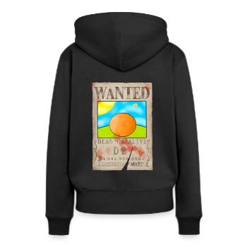 wanted ball - Sweat à capuche Premium bio Femme - noir - Dos - Julia (174cm)
