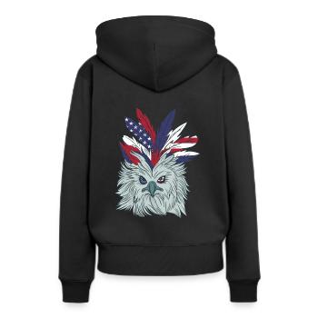 4 juillet Amérique USA Independence Day Eagle - Sweat à capuche Premium bio Femme - noir - Dos - Julia (174cm)
