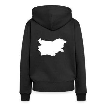 Bulgarien - Frauen Premium Bio Hoodie - Schwarz - Hinten - Julia (174cm)