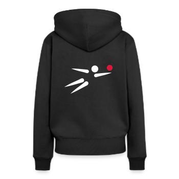 Beach volley - Sweat à capuche Premium bio Femme - noir - Dos - Julia (174cm)