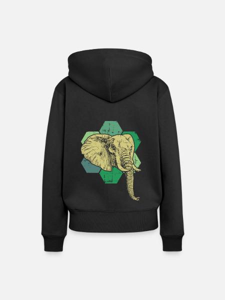 Elefant Tierschutz - Frauen Premium Bio Hoodie - Schwarz