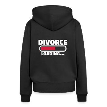 Scheidung - Frauen Premium Bio Hoodie - Schwarz - Hinten - Julia (174cm)