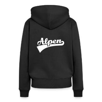 Alpen - Frauen Premium Bio Hoodie - Schwarz - Hinten - Julia (174cm)