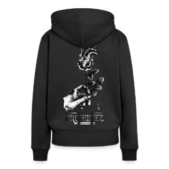 "Der Duft" - Frauen Premium Bio Hoodie - Schwarz - Hinten - Julia (174cm)