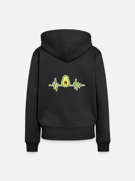 Avocado - Frauen Premium Bio Hoodie - Schwarz
